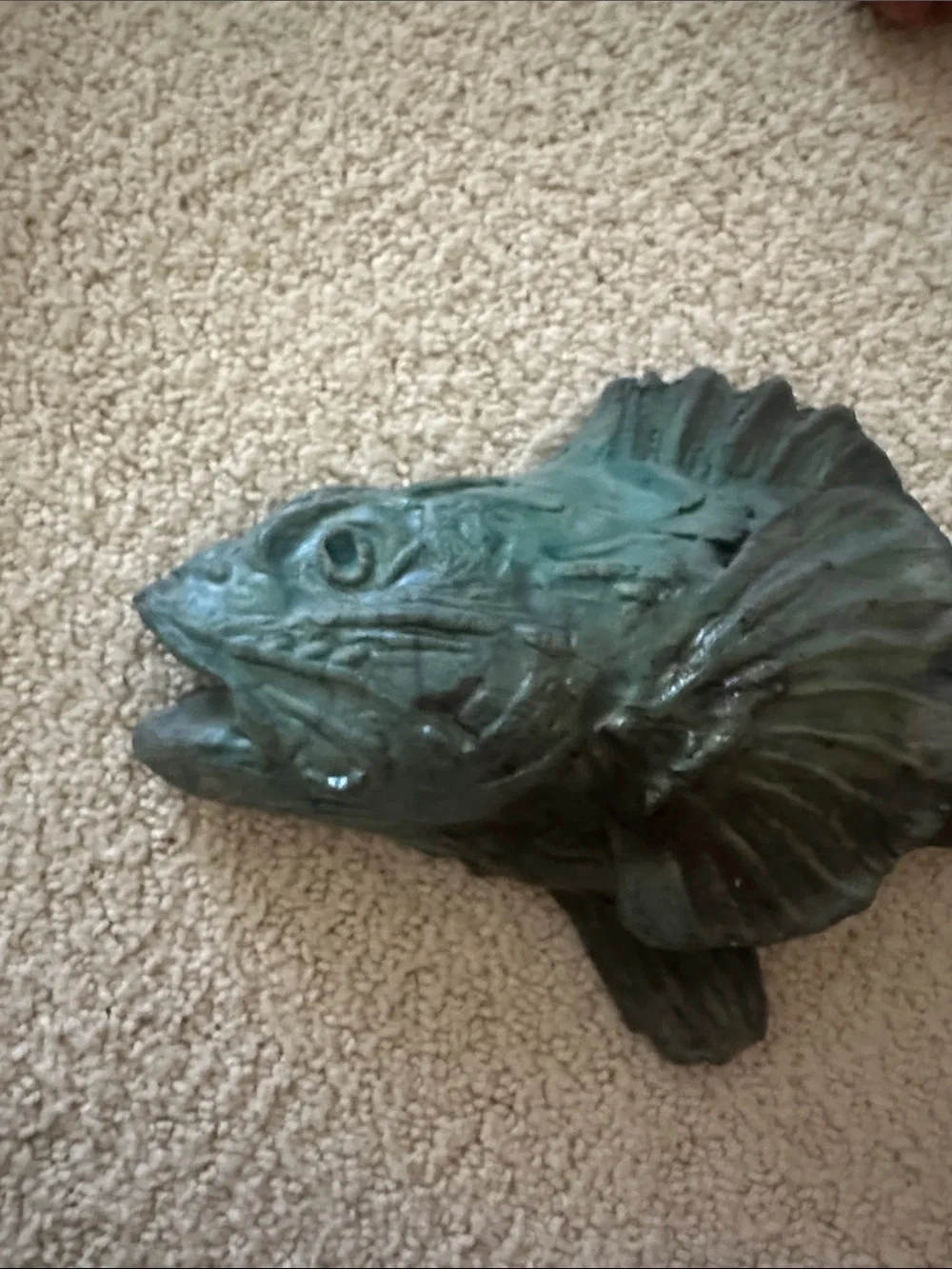 Raku Green Decorative Fish Decor vintage